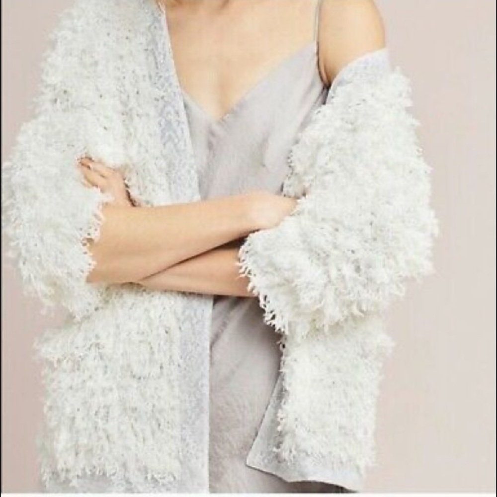 Anthropologie Fluffy Sweater Jacket